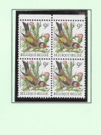 Belgium 1985 - 1987  BUZIN Birds  - 8 Blocks Of 4   - 5 Ordinary + 3 Peobliterated (voorafgestempelde) SEE NOTES & SCANS - Ungebraucht