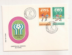 P2 Plic FDC ROMANIA - Prima Zi A Emisiunii - Campionatul Mondial De Fotbal Argentina 1978 - First Day Cover - FDC