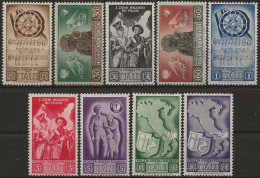 CP18-26N - 1946 Corpo Polacco, Sassone Nr. 18/26, Serie Di 9 Francobolli Nuovi Senza Linguella **/ - 1946-47 Zeitraum Corpo Polacco