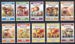 Burundi 1992 Serie 10v Fungi Champignons Mushrooms Bolete MNH - Ungebraucht