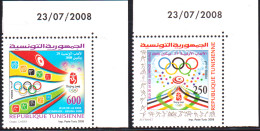 2008 - Tunisie - Y&T 1619- 1620 - Jeux Olympiques De Pekin, Série Complète 2 V Coin Daté - MNH***** - Summer 2008: Beijing