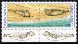 Turkmenistan 1993 2v Pair Of Seals MNH - Turkmenistán