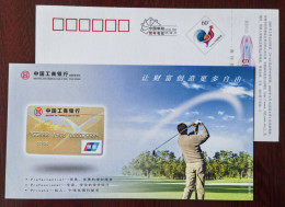 Golf Player,exalted Life,China 2005 Industrial And Commercial Bank Yichun Branch Advertising Pre-stamped Card - Golf