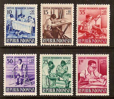 Indonesië / Indonesia 1957 Nr 189/194 Postfris/MNH Ten Bate Van De Invaliden - Indonesië