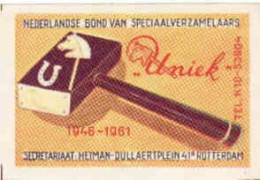 4 Dutch Matchbox Labels 1961, Rotterdam, Uniek - Nederlandse Bond Van Speciaalverzamelaars, Horse, Holland, Netherlands - Boites D'allumettes - Etiquettes