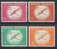 Indonesië / Indonesia 1960 Nr 276/279 Ongebruikt/MH Wereldgezondheidsdag, Mug, Mosquito - Indonesië