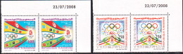 2008 - Tunisie - Y&T 1619- 1620 - Jeux Olympiques De Pekin, Série Complète -  En Paire 4 V Coin Daté - MNH***** - Ete 2008: Pékin