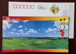 Jinshitan Golf Course,China 2006 Dalian New Year Greeting Advertising Postal Stationery Card - Golf