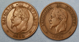 France • 10 Centimes • Lot 2x • 1861 K • 1862 K • [24-360] - 10 Centimes