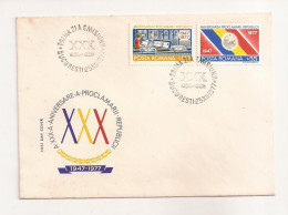 P3 Plic FDC ROMANIA - Prima Zi A Emisiunii - A XXX A Aniversare A Proclamarii Republicii - First Day Cover,  1977 - FDC