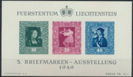 Liechtenstein Block 5 Briefmarkenausstellung Tadellos Postfrisch MNH Kat. 170,00 - Brieven En Documenten