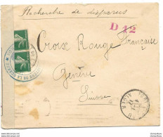 221 - 79 - Enveloppe Envoyée De Alger  à La Croix Rouge Genève 1917 - Censure - WW1 (I Guerra Mundial)