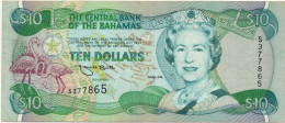 Bahamas Central Bank 10 Dollars 1996  QEII P-59 *Scarce* - Bahamas