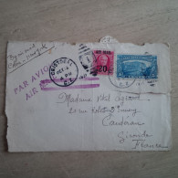 LETTRE DEVANT CRISTOBAL POUR CANDERAN GIRONDE SURCHARGE AIR MAIL 20C - Brieven En Documenten