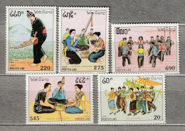 LAOS 1991 Festival Dance Music MNH (**) Mi 1276-1280 #24137 - Laos