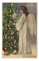 ***  TEGENLICHTKAART  /  HOLD TO LIGHT  ***   -   Kerstboom Met Engel  -  Zie / Voir / See Scan's. - Contre La Lumière