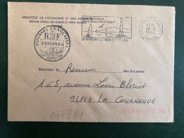 LETTRE DOUANES FRANCAISES LE VERDON OBL.MEC.26-3 1984 33 LE VERDON SUR MER GIRONDE - Cartas Civiles En Franquicia