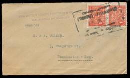 COLOMBIA. 1925 (19 May). Medellin - UK / Manchester. Fkd Env As Pm 1c (x2) Red Litho Boxed Ds. Fine. - Colombie