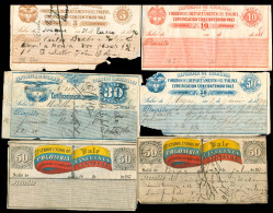 COLOMBIA. C1878. 5c / 50c. 6 Diff Used. Certificado Labels. Some Minor Faults, Otherwise Opportunity. - Colombie