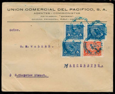 COLOMBIA. C.1925. Cali - UK. Fkd Env 1c + 3c X3 L Issue. - Colombie