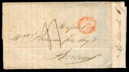 COLOMBIA. 1846 (6 June). Rio Hacha - France. EL Carried By French Boat + Red French Entry / Pauillac 9 Sept + Charge. Un - Colombia