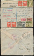 COLOMBIA. 1950. Mompos - Transjordan / Amman. Registr Multifkd Air Via Barranquilla - Miami - Washington - Cairo - Bethe - Colombia