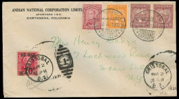 COLOMBIA. 1931. Cartagena - USA. Canal Zone. Multi Env + US Canal Zone 20c. Fine Mixed Usage. - Colombie