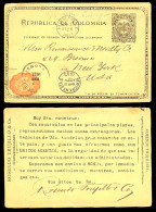 COLOMBIA. 1903. Barranquilla - USA. 2cts Stat Card / Private Print. - Colombie