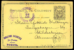 COLOMBIA. 1891. Bogota - Germany. 2c. Stat Card / Octogonal "Colon A. St. Nazaire". - Colombie