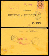 COLOMBIA. 1886 (Sept.5). Sc.131º. Magangue To France (15 Oct). Envelope Franked 10c. Orange Pres.Nuñez Tied Flower Petal - Colombia
