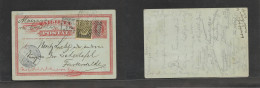 CHILE. Chile Cover - 1906 Concepcion To Germany Finsterwalde2c Red Stat Card+adtl Ovpted, Vf - Cile