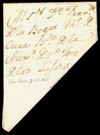 CUBA. 1803 (3 Dec.). Ingenio San Juan A San Jose De Las Lajas. Carta Con Doblez Pentagonal Sin Marcas. Curiosa Y Rara. - Autres & Non Classés