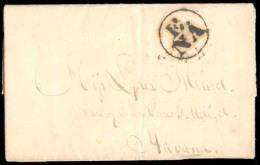 CUBA. 1840 (26 Jan.). USA - CUBA. Philadelphia To Havana. EL. With "E / NA" In Circle (xxx). Superb Strike (Empresa Nort - Autres & Non Classés