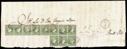 CUBA. 1863 (14 Oct.). A. 8º (11). Nuevitas A Pto. Principe. Plica Judicial  Con Franqueo De Once Sellos En Bloque De 1 R - Autres & Non Classés