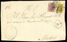 CUBA. 1863 (15 Nov.). Ed. Esp. 36,36. CORREO OFICIAL. Habana A Madrid. Frente De Carta Con Porteo Oficial De 14 1/2 Onza - Autres & Non Classés