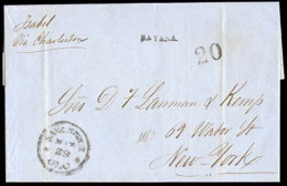 CUBA. 1859 (24 May). Habana To New York / USA. ILUSTRATED FARMACIA. EL. Carried By "The Isabel", Via Charleston With "Sa - Autres & Non Classés