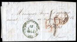 CUBA. 1844 (28 Mayo). Cuba To France. EL. With Green "Santiago De Cuba" Cds (xx) Via Cadiz (5r Charge Spanish) To Paris  - Autres & Non Classés
