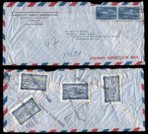 CUBA. 1945. Legal Size Airmail Envelope To USA With Four Cuban Official Seals On Reverse Tied By S/line "Recibida En Mal - Autres & Non Classés