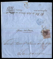 CUBA. 1859 (12 Oct.). CUBA - GB - SPAIN. Habana To Santander (21 Oct.). EL Forwarded Manuscript On Reverse (displays Exc - Autres & Non Classés