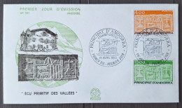 Andorre 1986 N°346/47 Ob Premier Jour Sur Lettre TB - Storia Postale