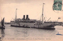 LE GUADELOUPE DE LA CGT DANS L'AVANT PORT DU HAVRE 1911 - Paquebots