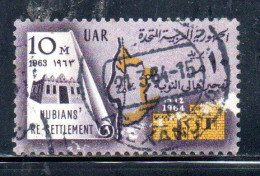UAR EGYPT EGITTO 1964 RESETTLEMENT OF NUBIAN POPULATION 10m USED USATO OBLITERE' - Used Stamps