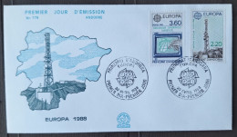 Andorre 1988 N°369/70 Ob Premier Jour Sur Lettre TB - Lettres & Documents