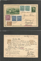 CZECHOSLOVAKIA. 1933 (13 Nov) Leske Zleby - Switzerland, Burgdorf. 50h Green Illustrated Stat Card + 6 Adtls, Cds. Fine. - Sonstige & Ohne Zuordnung