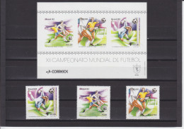 BRAZIL - BRASIL - BRESIL - 1982 - ** / MNH - FOOTBALL WORLD CUP SPAIN 1982 - Mi. 1873/5 + Bl. 48 - 1982 – Spain