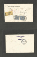 CZECHOSLOVAKIA. 1916 (13 May) Austrian Adn, Turnan, Bohemia - Denmark, Copenhagen (27 May) Registered Multifkd Env. Red  - Autres & Non Classés