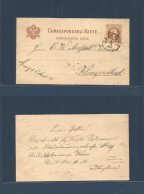 CZECHOSLOVAKIA. 1881 (6 March) Graslitz / Kraslice - Germany, Klingenthal, Sachsen. 2kr Austria Provicence Stat Card, Cd - Autres & Non Classés