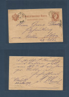 CZECHOSLOVAKIA. 1878 (14 May) Orlik Castle, Bohemia - Aken An Elbe (16 May) 2kr Austria Province Stat Card, Worklik Cds. - Autres & Non Classés