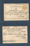 CZECHOSLOVAKIA. 1872 (15 Nov) TPO, Kladno - Prague. 2kr Yellow Stat Card, Stline "KK. Post 5" - Autres & Non Classés