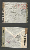 CZECHOSLOVAKIA. 1943 (3 June) Brazil, Sao Paulo - UK. Air Machine Fkd Via USA Triple Censored Envelope Addressed To A Cz - Autres & Non Classés